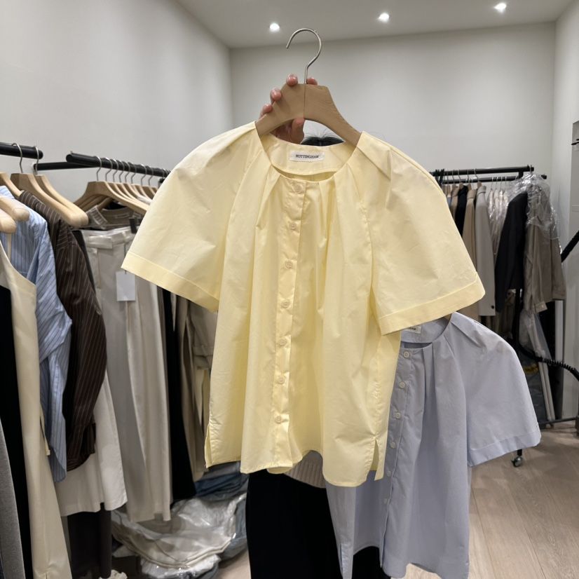 NOTTINGHAM直郵韓國代購㊣女裝新品休閑熱賣襯衫蕾絲衫寬松NOTTINGHAM襯衫/蕾絲衫