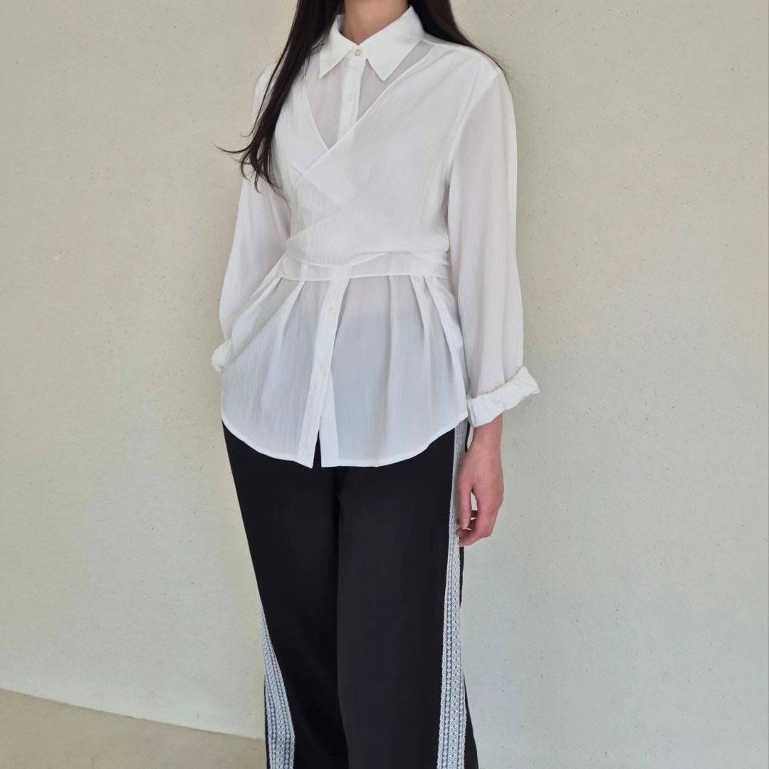 GOBSLMURI-곱슬머리-T韓國直郵㊣東大門實拍女裝新品人氣襯衫蕾絲衫GOBSLMURI-2件起襯衫/蕾絲衫