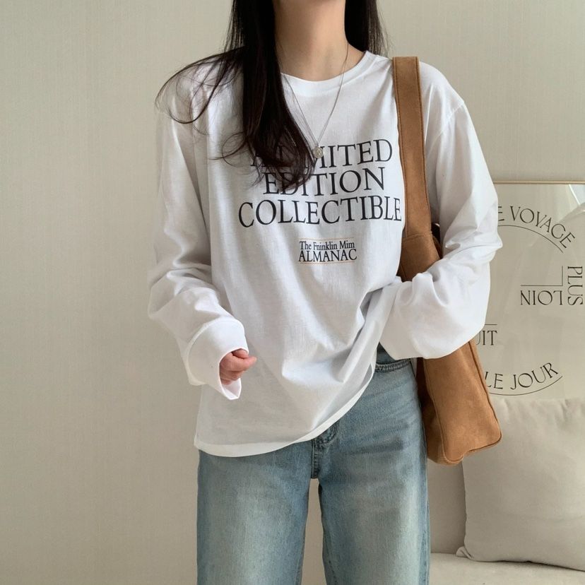 HELLO JINI韓國㊣直郵東大門代購女裝新款推薦熱賣長袖T恤HELLO JINI長袖T恤