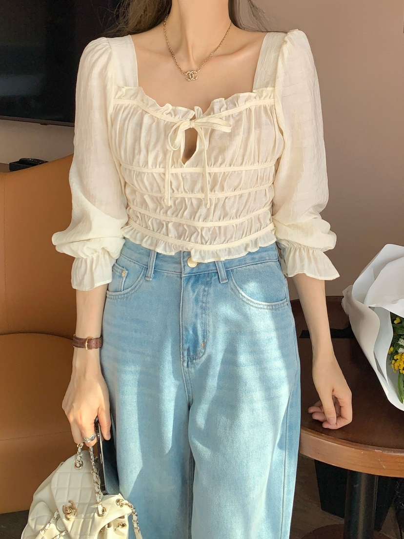 CRONG東大門代購女士新品休閑職業時尚熱賣推薦人氣襯衫蕾絲衫CRONG襯衫/蕾絲衫