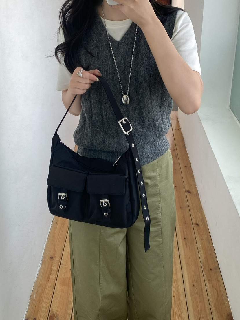 OPPA韓國㊣直郵東大門代購女裝新品25春夏休閑單肩斜跨包腰帶OPPA單肩/斜跨包