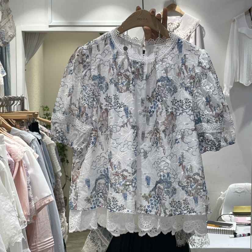 空東大門實拍女裝新品人氣職業真品推薦休閑熱賣襯衫蕾絲衫BELITA襯衫/蕾絲衫