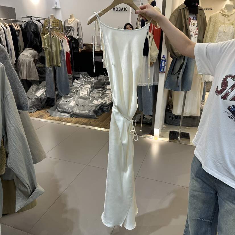 ALEGRE東大門代購女裝新款25春夏連衣裙不含內搭含腰繩長款ALEGRE連衣裙