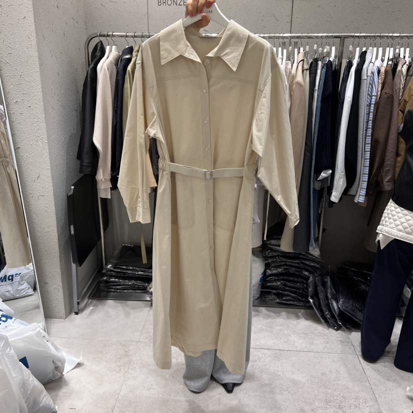 BRONZE東大門實拍女士新款職業時尚熱賣人氣25春夏連衣裙含腰帶BRONZE連衣裙
