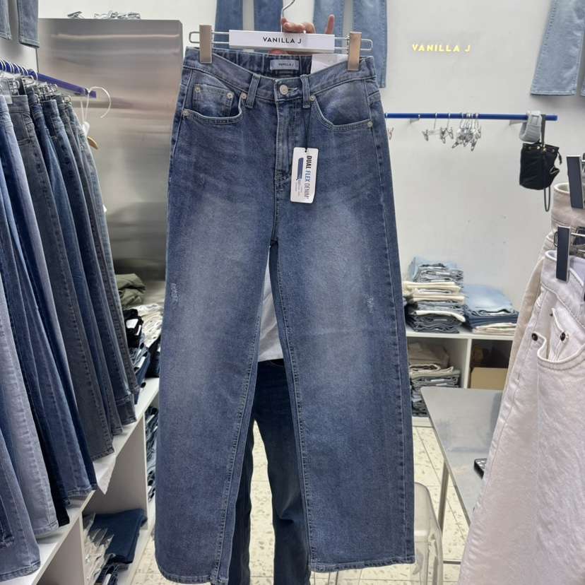VANILLA J韓國直郵㊣女裝新品職業休閑人氣25春夏推薦牛仔褲VANILLA J牛仔褲