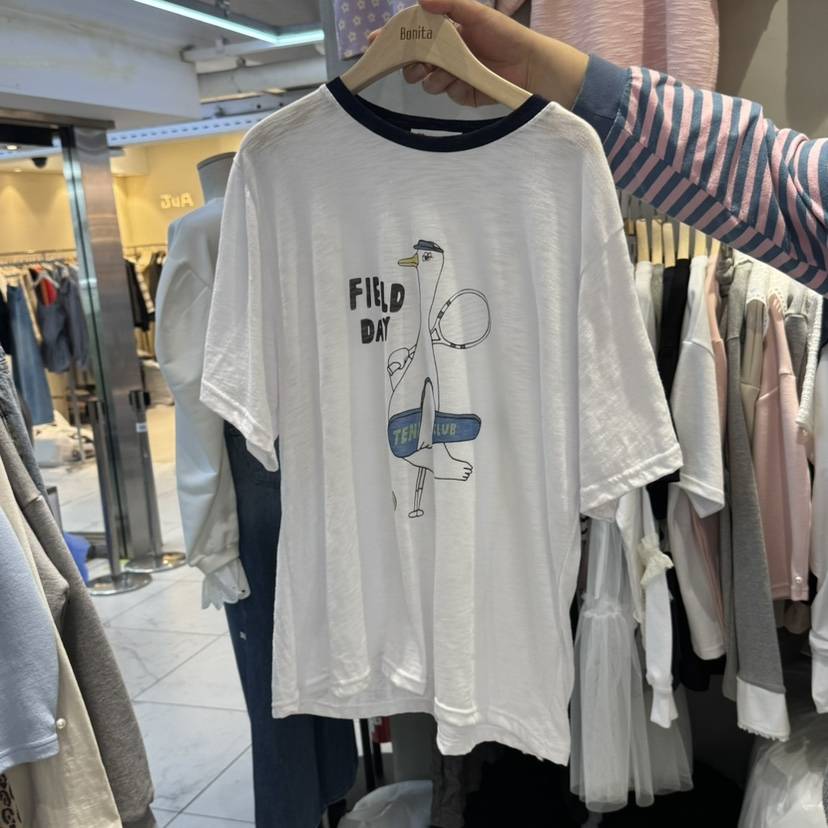BONITA-Q東大門實拍女裝新品休閑熱賣人氣推薦時尚25春夏T恤鴨BONITA-QT恤