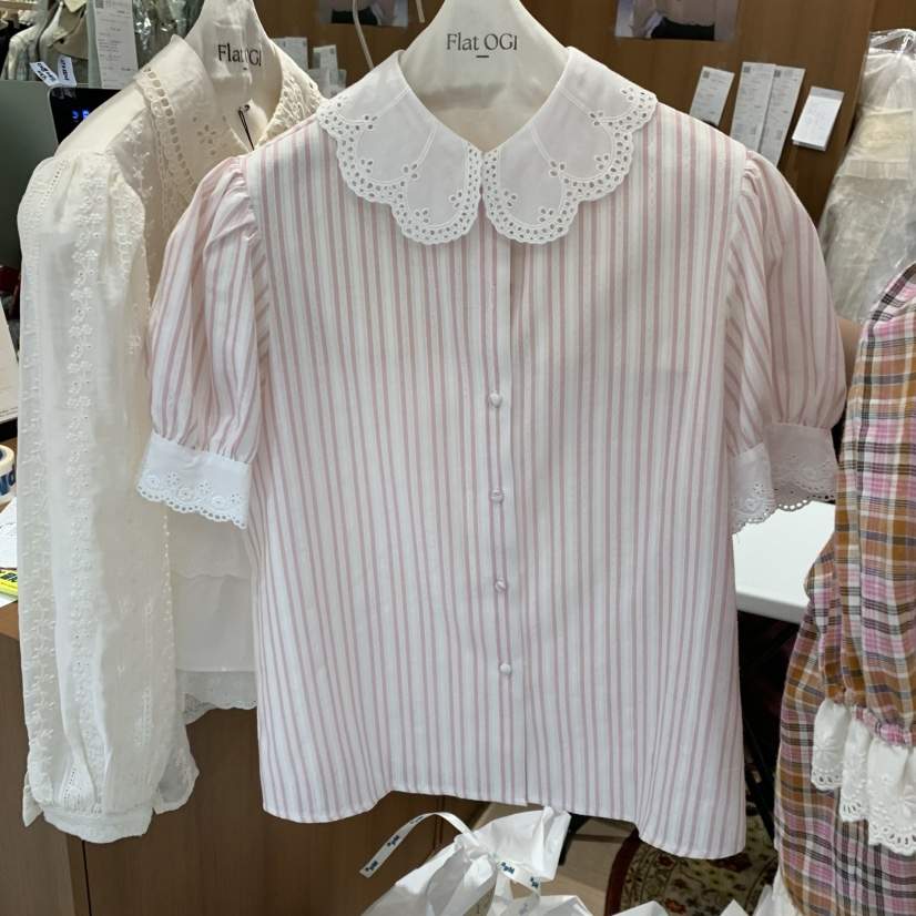 OGI東大門代購女裝新款熱賣人氣時尚休閑25春夏真品襯衫蕾絲衫FLat OGI襯衫/蕾絲衫