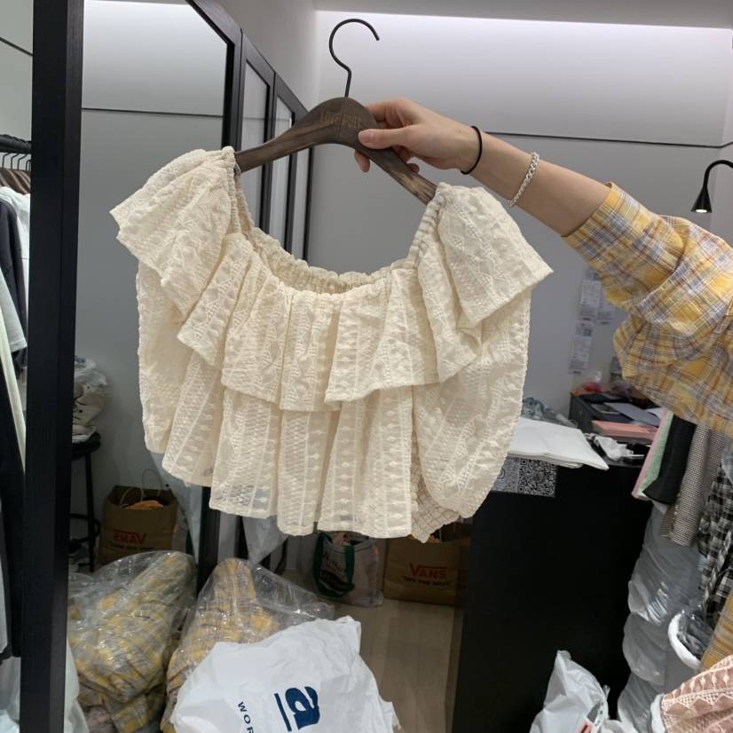 LOVE PULL東大門代購女裝新款推薦熱賣時尚襯衫蕾絲衫短款LOVE PULL襯衫/蕾絲衫