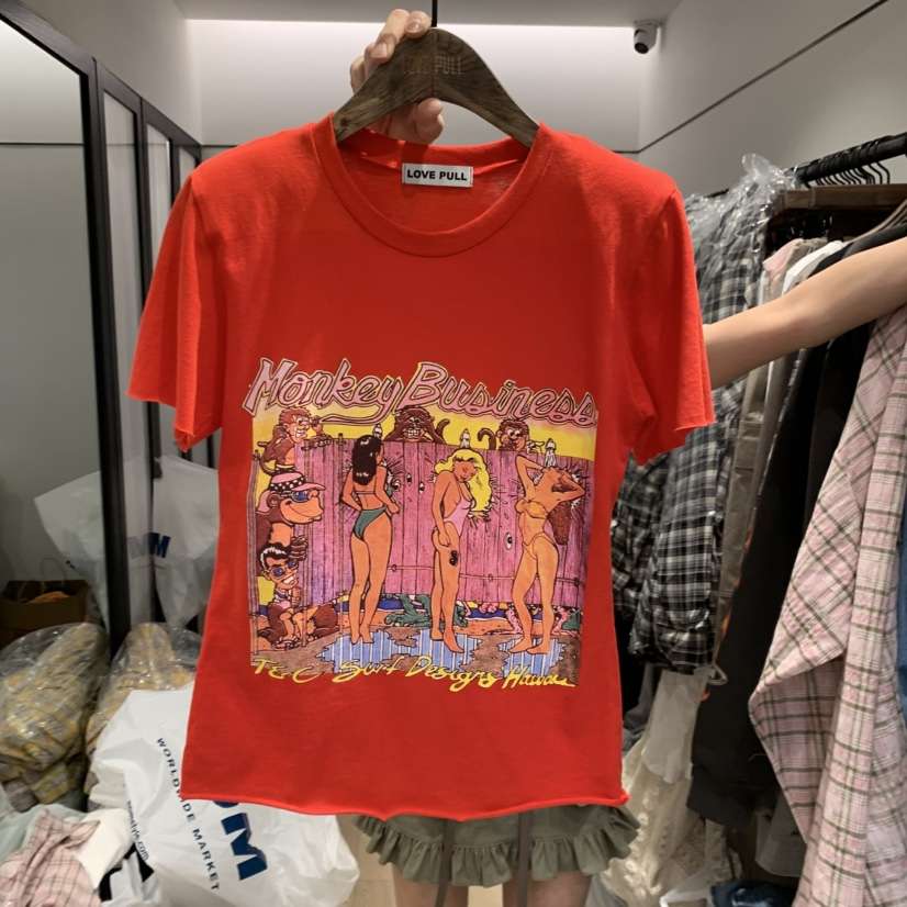 LOVE PULL韓國直郵女裝新款時尚休閑推薦25春夏人氣真品T恤LOVE PULLT恤