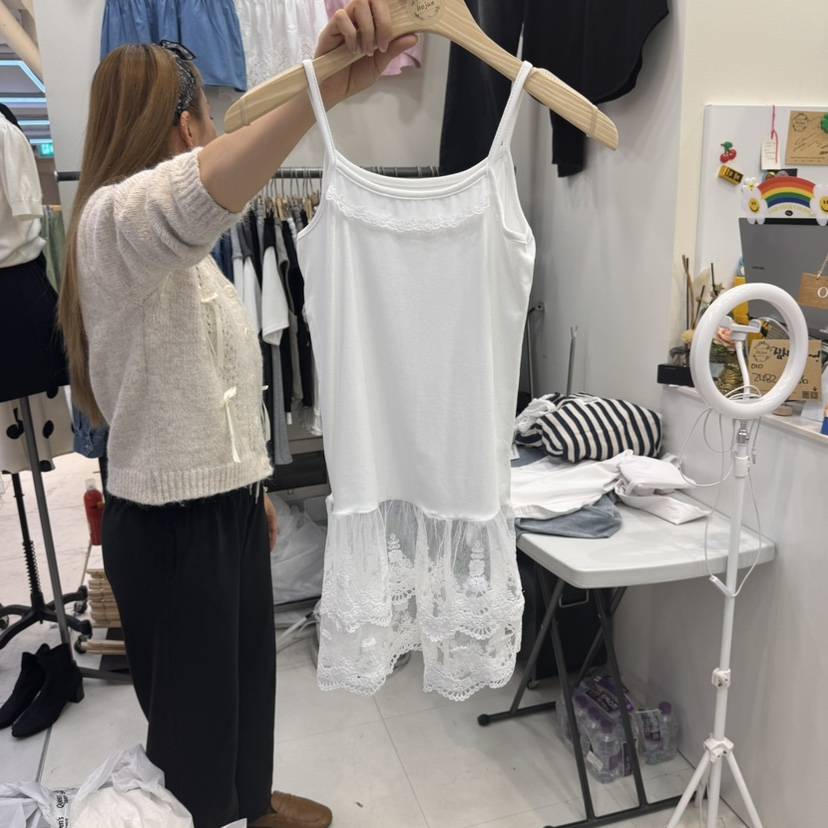 HOJAE韓國直郵㊣東大門實拍女裝新款25春夏職業吊帶背心蕾絲MID-LEVEL JUMP吊帶/背心