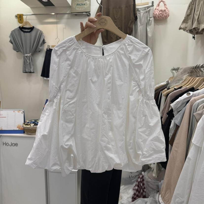 HOJAE韓國直郵㊣東大門實拍女裝新品休閑職業推薦襯衫蕾絲衫MID-LEVEL JUMP襯衫/蕾絲衫