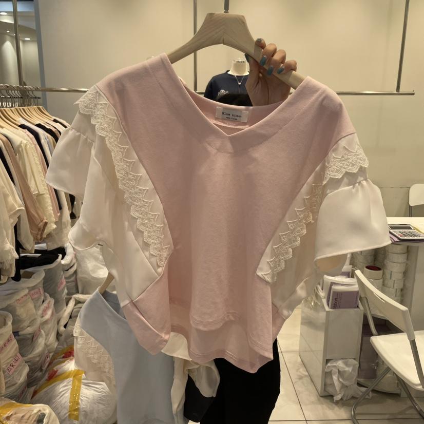 BLUE RIBBON韓國直郵㊣女裝新品熱賣職業人氣休閑推薦25春夏T恤BLUE RIBBONT恤