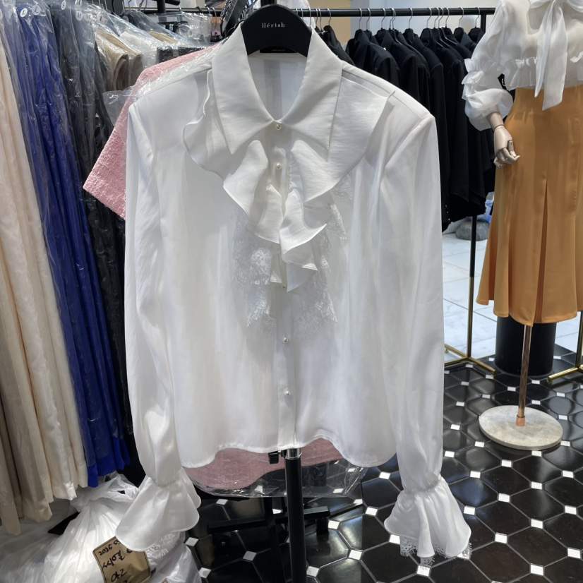 空東大門直郵女士新款時尚人氣25春夏熱賣休閑襯衫蕾絲衫蕾絲Herish襯衫/蕾絲衫