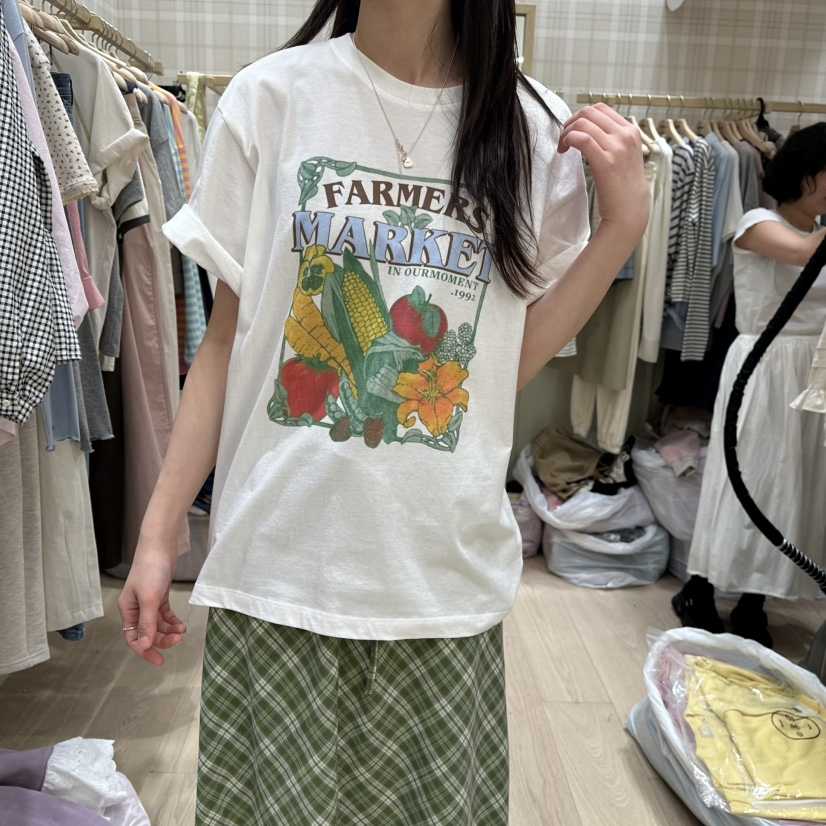 OURMOMENT韓國直郵㊣女裝新品熱賣人氣休閑25春夏職業時尚T恤OURMOMENTT恤