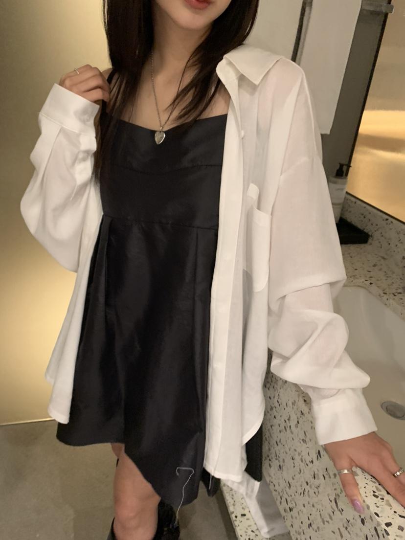 BADCALM韓國直郵㊣東大門實拍女裝新款25春夏襯衫蕾絲衫亞麻寬松BADCALM襯衫/蕾絲衫