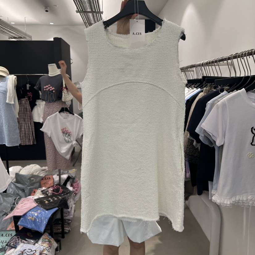 A.CES韓國直郵㊣女裝新款休閑推薦25春夏職業連衣裙含包披肩A.CES連衣裙