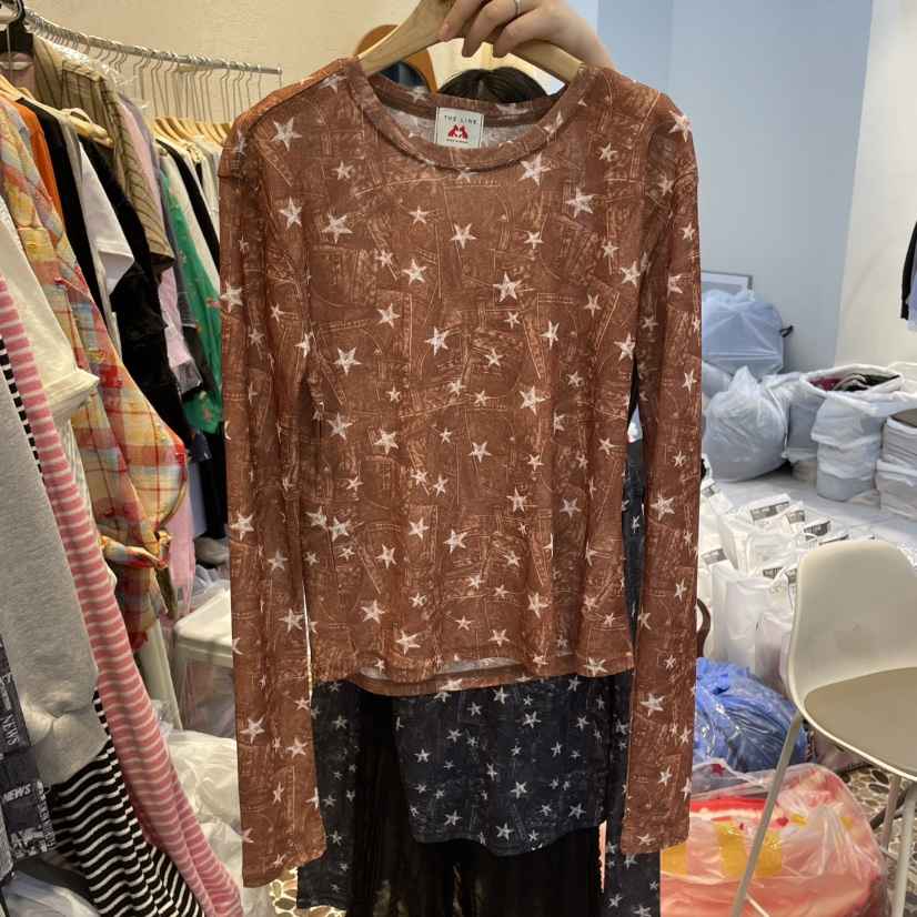 THE LINE-Q韓國直郵㊣東大門實拍女裝新品推薦熱賣長袖T恤THE LINE-q長袖T恤