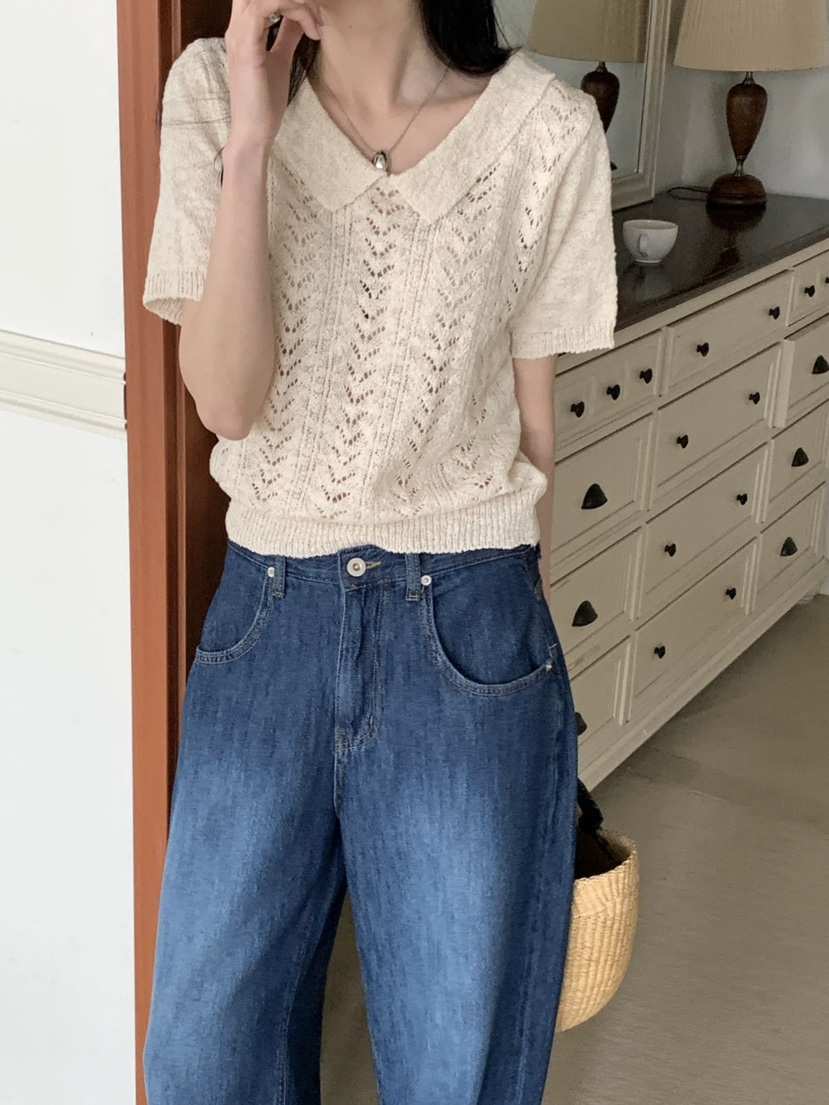WOOD直郵韓國代購㊣女裝新品休閑熱賣推薦時尚人氣25春夏針織衫WOOD針織衫