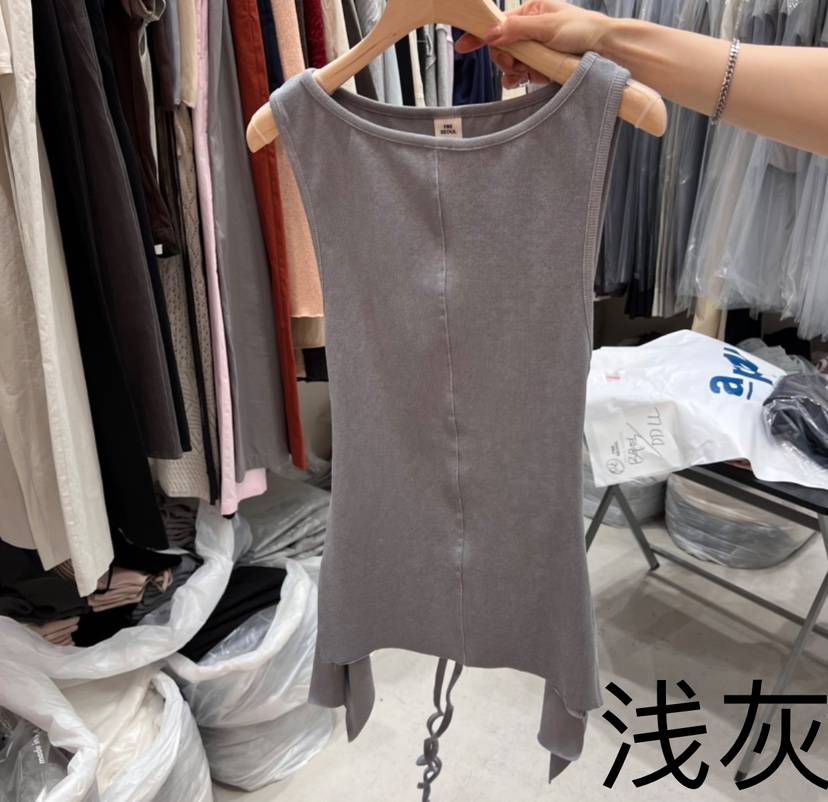 FRE韓國直郵㊣女裝新款熱賣時尚人氣25春夏推薦吊帶背心假兩件FRE吊帶/背心