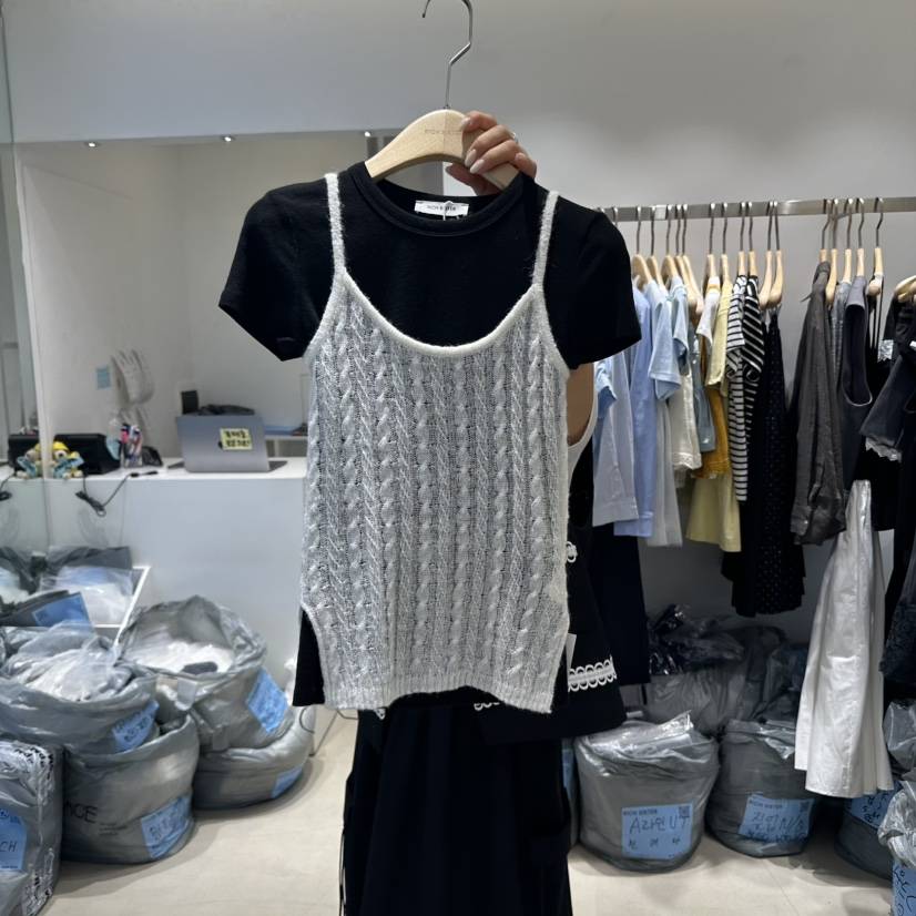 RICH SISTER直郵韓國代購㊣女裝新品25春夏吊帶背心不含內搭RICH SISTER吊帶/背心