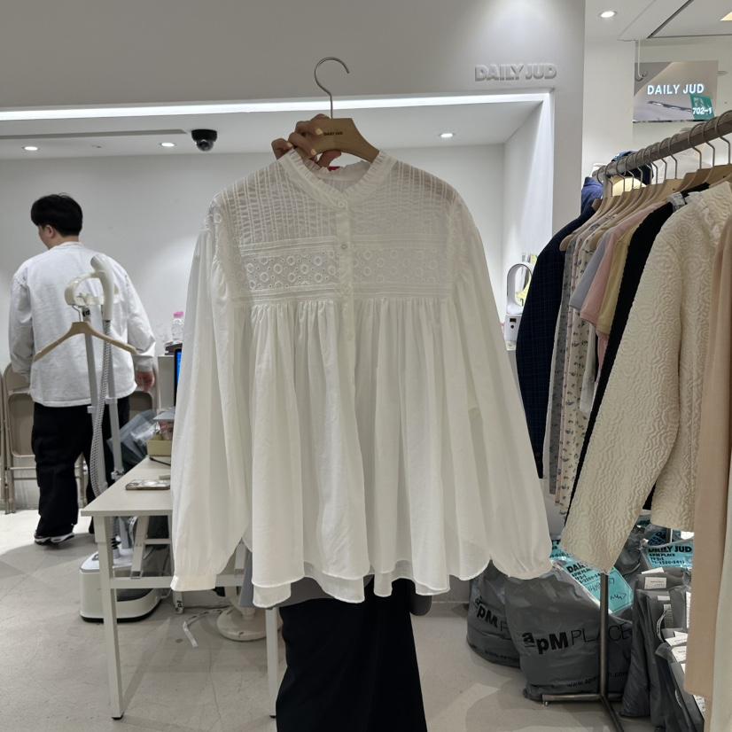 DAILYJUD韓國㊣直郵東大門代購女裝新品推薦25春夏襯衫蕾絲衫DAILY JUD襯衫/蕾絲衫