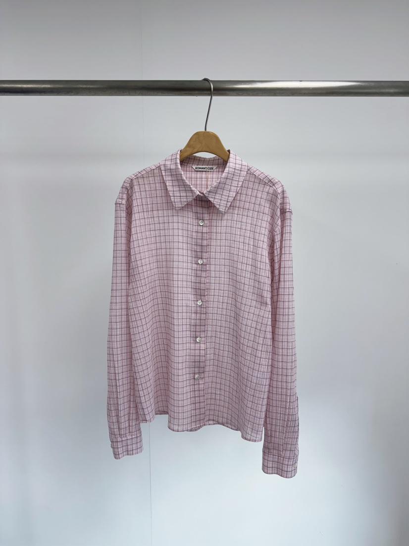ROMANTICIZE韓國㊣直郵東大門代購女裝新品25春夏襯衫蕾絲衫格紋ROMANTICIZE襯衫/蕾絲衫