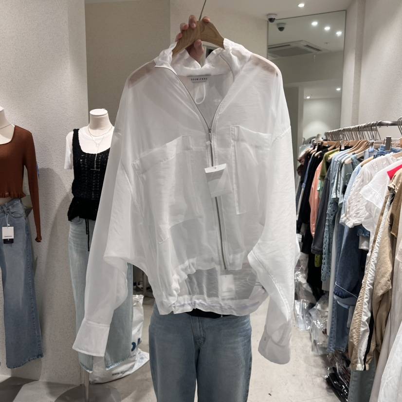 SSEMIENNE韓國㊣直郵東大門代購女裝新品25春夏時尚夾克透視SSEMIENNE夾克