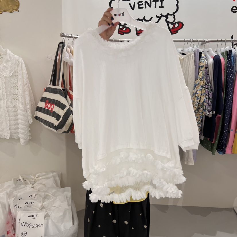 VENTI韓國㊣直郵東大門代購女裝新款休閑熱賣人氣襯衫蕾絲衫VENTI襯衫/蕾絲衫