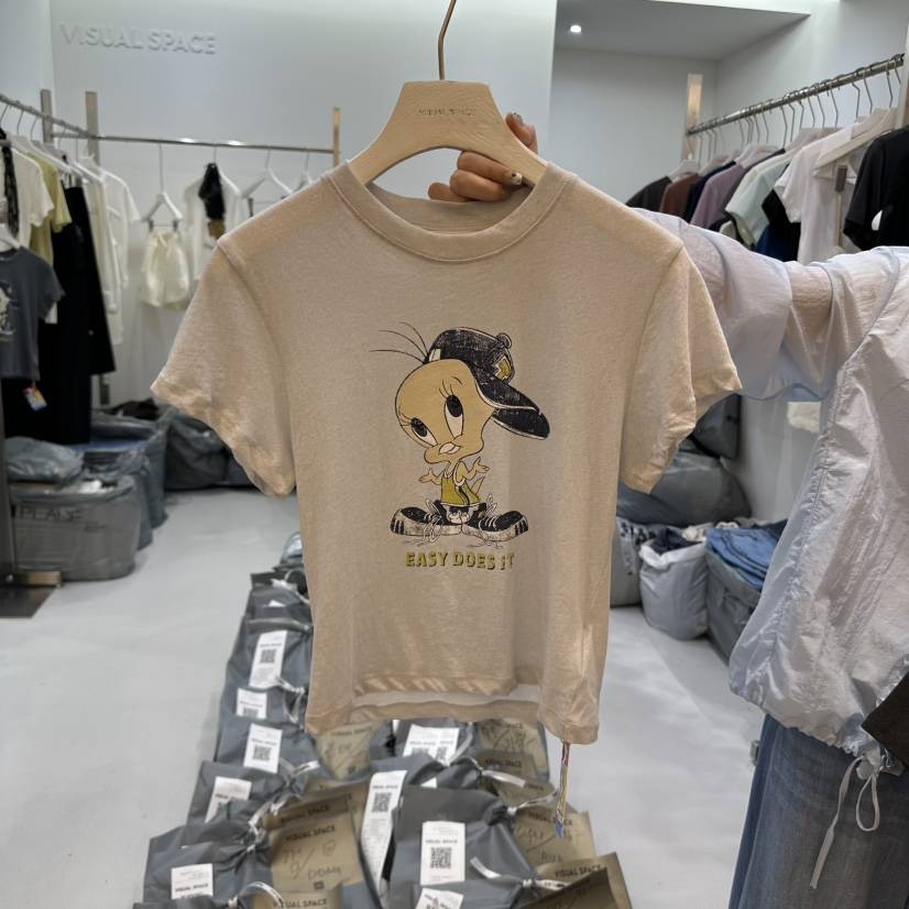 VISUAL SPACE韓國㊣直郵東大門代購女裝新品推薦熱賣時尚T恤VISUAL SPACET恤