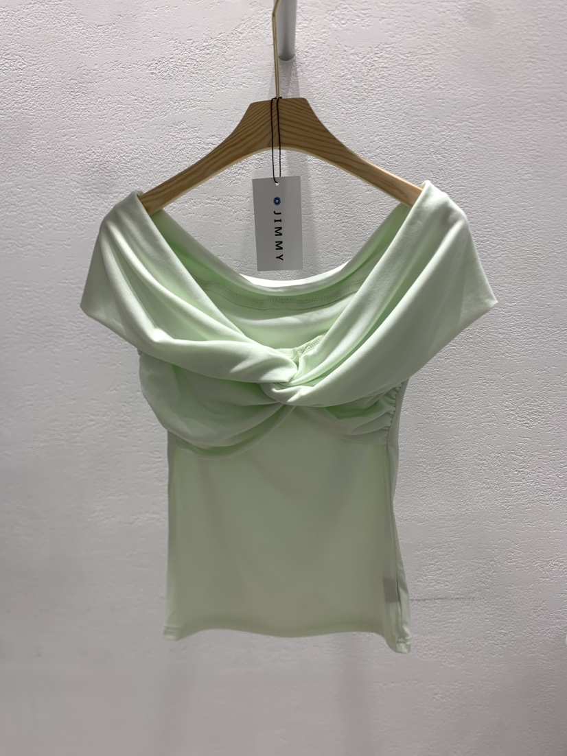 JIMMY韓國㊣直郵東大門代購女裝新品時尚休閑25春夏T恤褶皺JIMMY/REMAKET恤