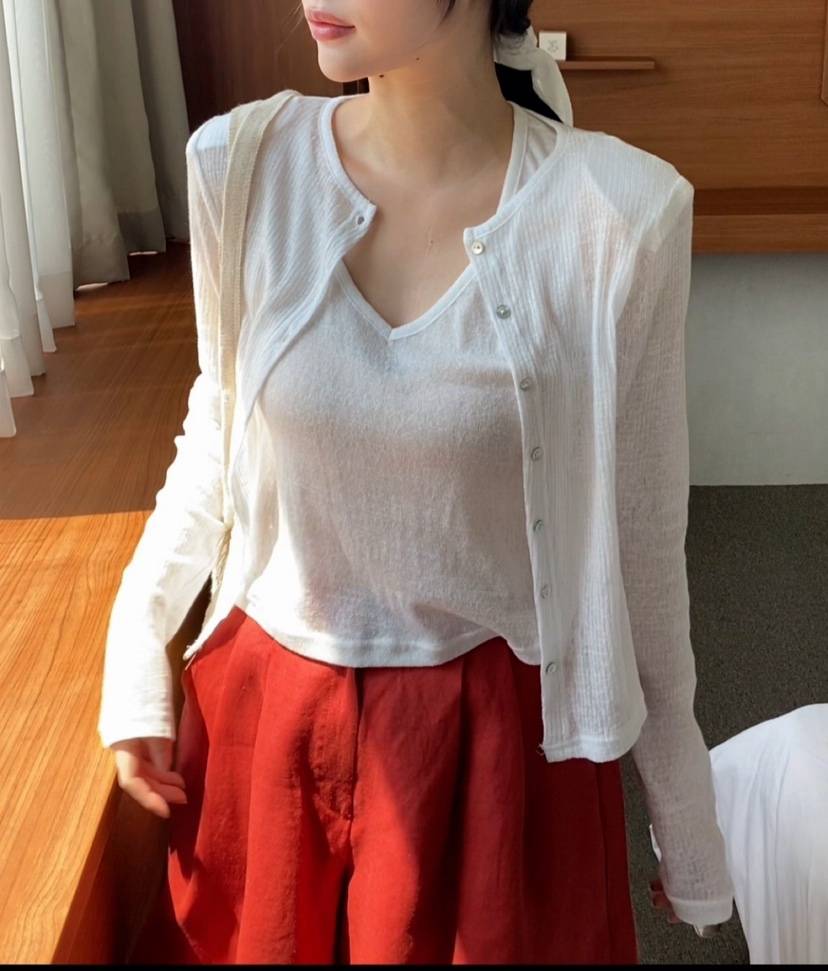 N BROWN韓國直郵㊣女裝新品人氣時尚熱賣套裝含脖帶套裝開衫N BROWN套裝