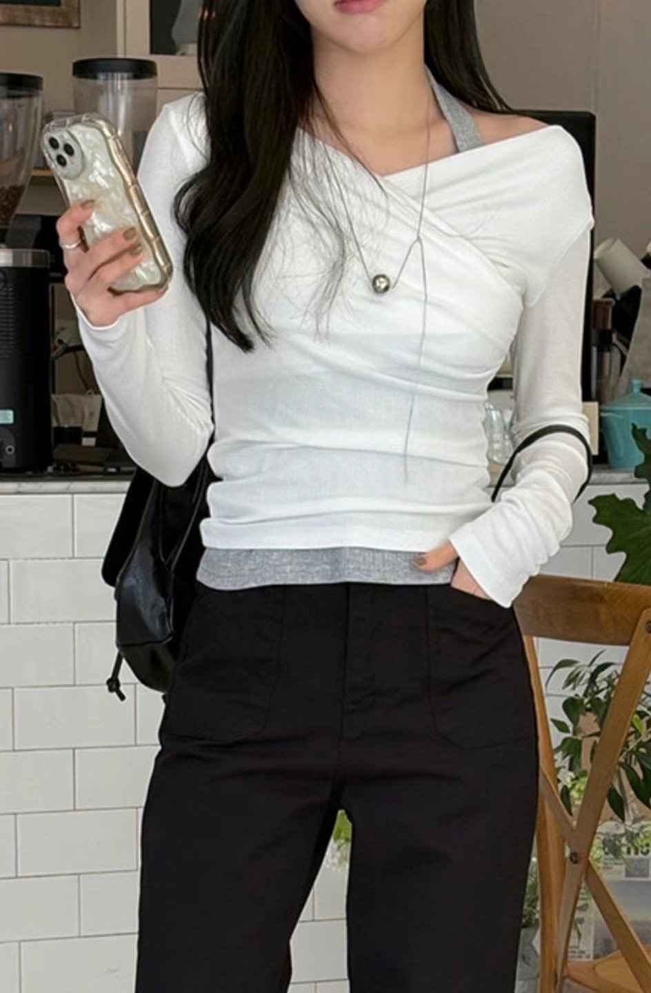 ORORA直郵韓國代購㊣女裝新款人氣25春夏熱賣推薦時尚長袖T恤ORORA長袖T恤