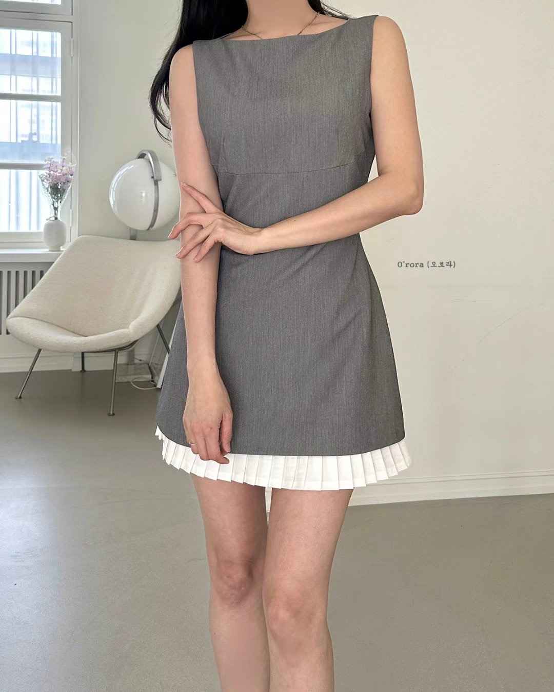 ORORA韓國㊣直郵東大門代購女裝新品人氣25春夏推薦連衣裙褶皺ORORA連衣裙