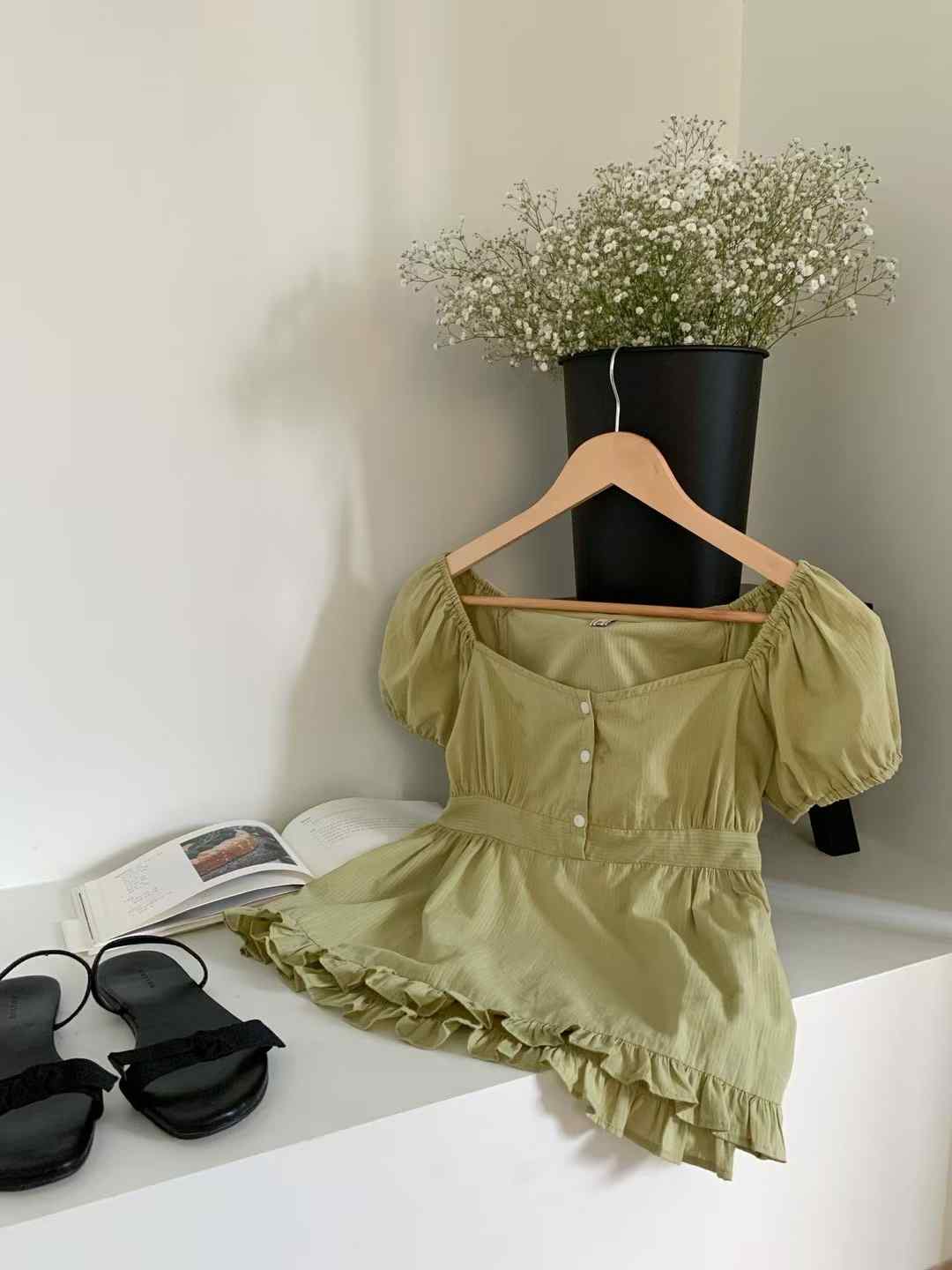 OUIR韓國直郵㊣女裝新品時尚人氣25春夏休閑熱賣襯衫蕾絲衫OUIR襯衫/蕾絲衫