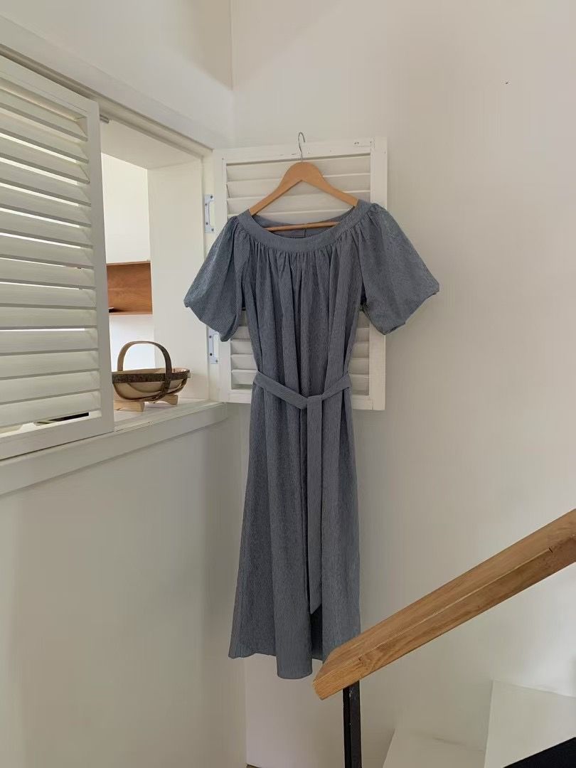RENOUVEAU直郵韓國代購㊣女裝新品25春夏時尚人氣連衣裙含腰帶RENOUVEAU連衣裙