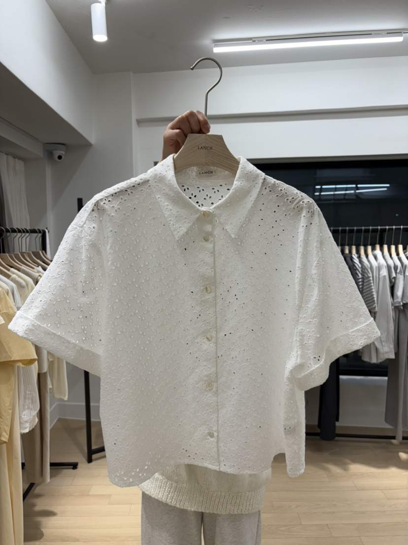 LANCH韓國直郵㊣女裝新款熱賣25春夏時尚休閑推薦襯衫蕾絲衫LANCH襯衫/蕾絲衫