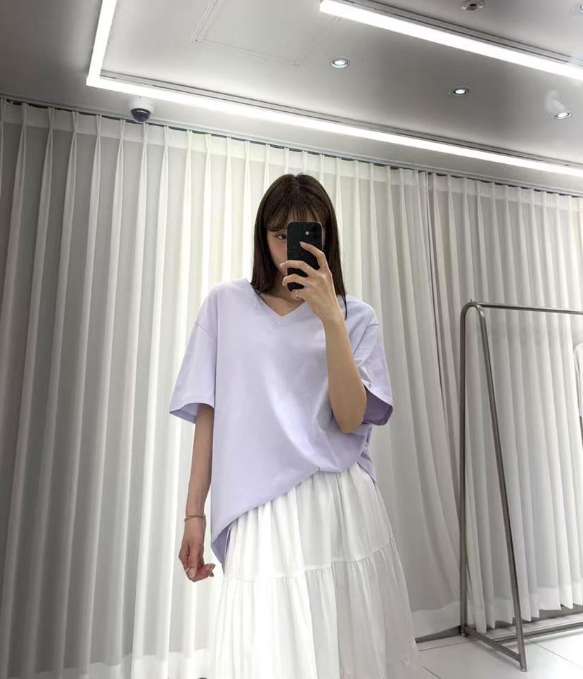 JMIND韓國㊣直郵東大門代購女裝新品熱賣25春夏推薦休閑T恤V領JMINDT恤