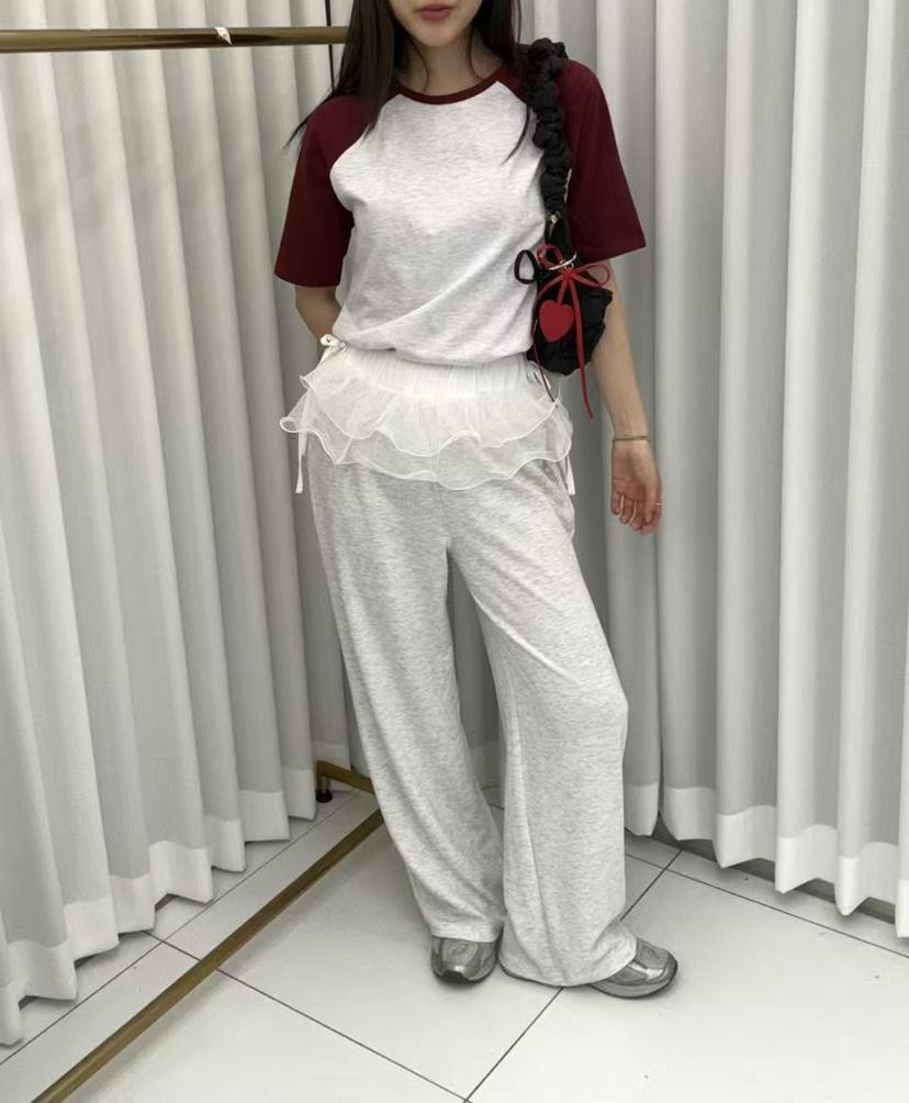 JMIND韓國㊣直郵東大門代購女裝新款25春夏時尚熱賣休閑褲蕾絲JMIND休閑褲