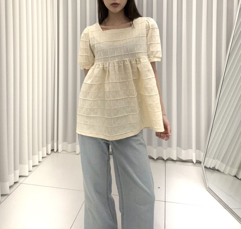 JMIND韓國㊣直郵東大門代購女裝新品熱賣25春夏襯衫蕾絲衫泡泡袖JMIND襯衫/蕾絲衫