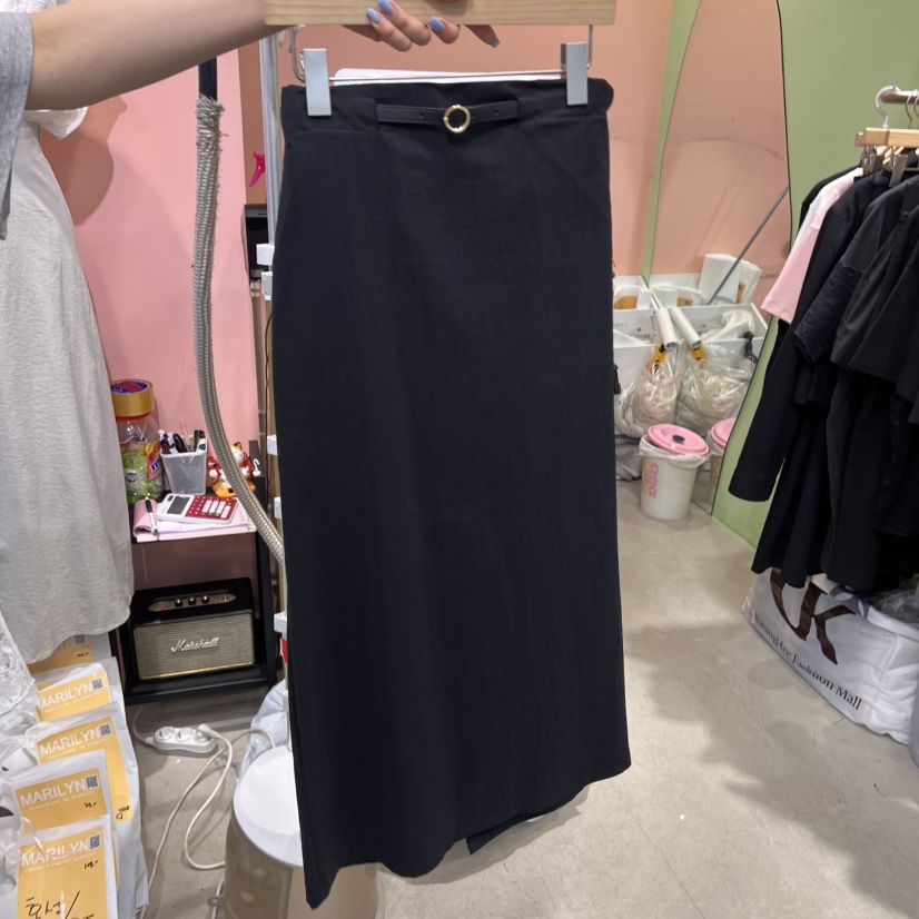 MARILYN韓國直郵㊣東大門實拍女裝新款熱賣25春夏時尚長裙腰帶MARILYN長裙