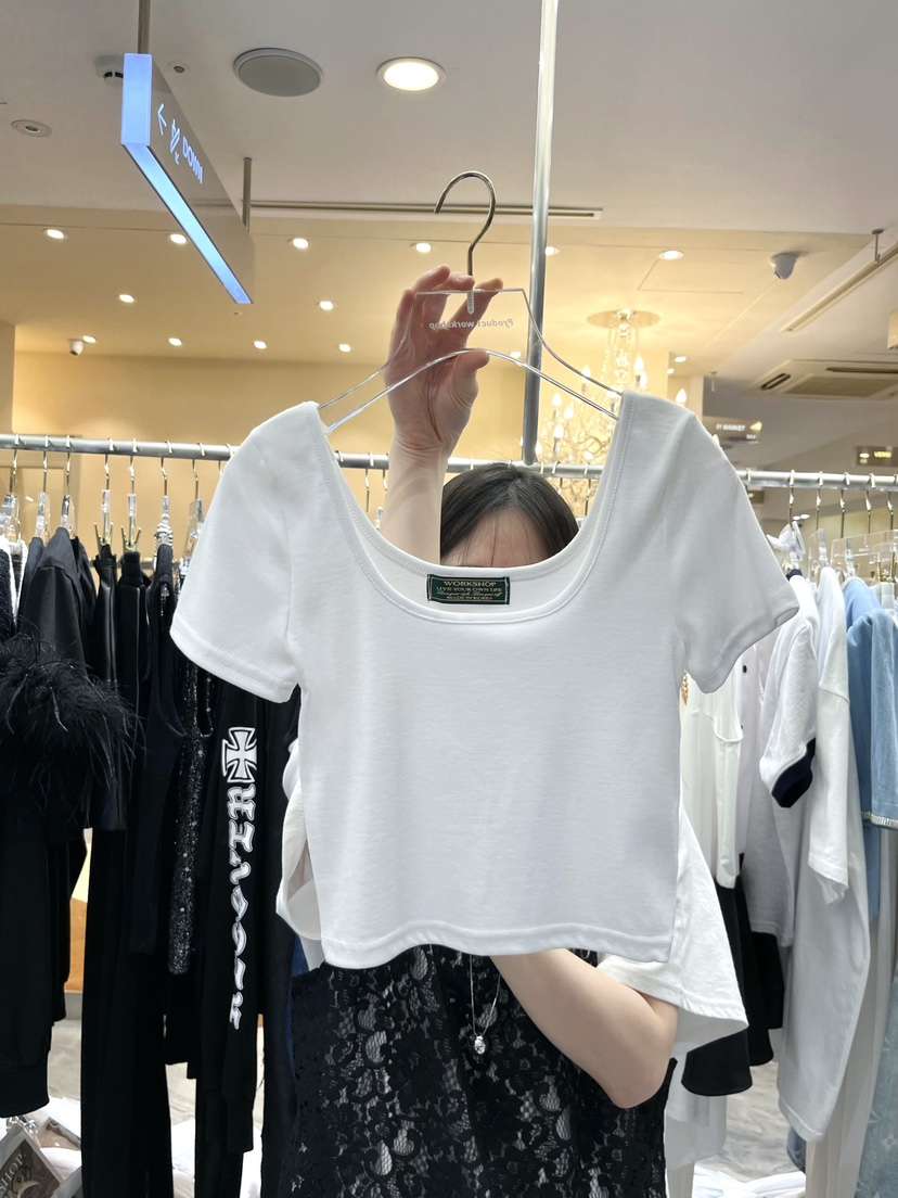 WORK SHOP韓國直郵㊣東大門實拍女裝新品推薦25春夏休閑T恤Work_shopT恤