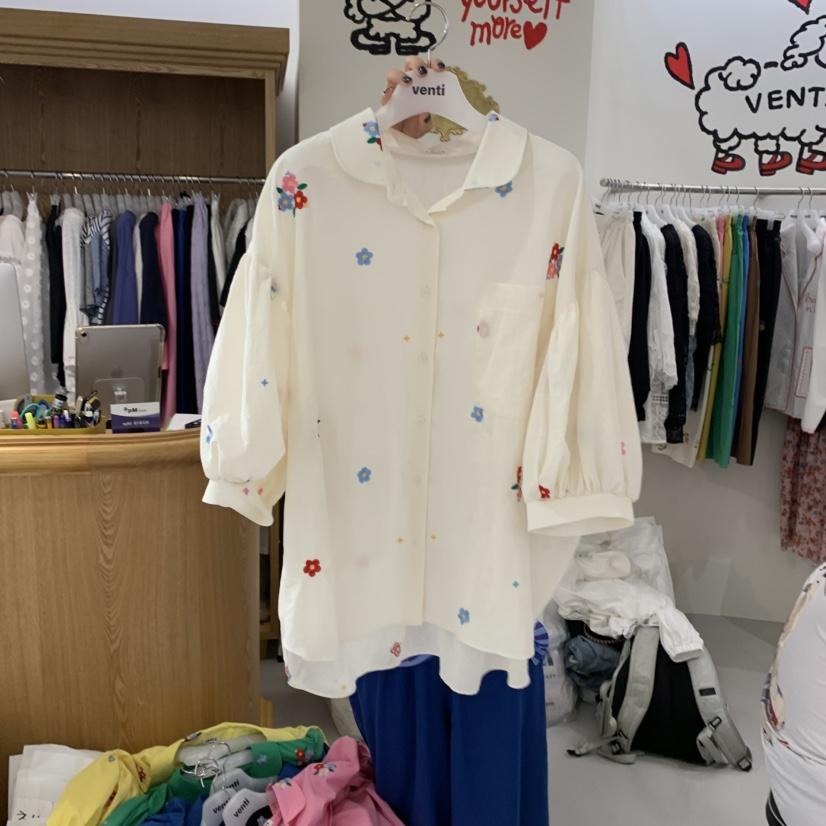 VENTI直郵韓國代購㊣女裝新品人氣推薦休閑熱賣時尚襯衫蕾絲衫VENTI襯衫/蕾絲衫