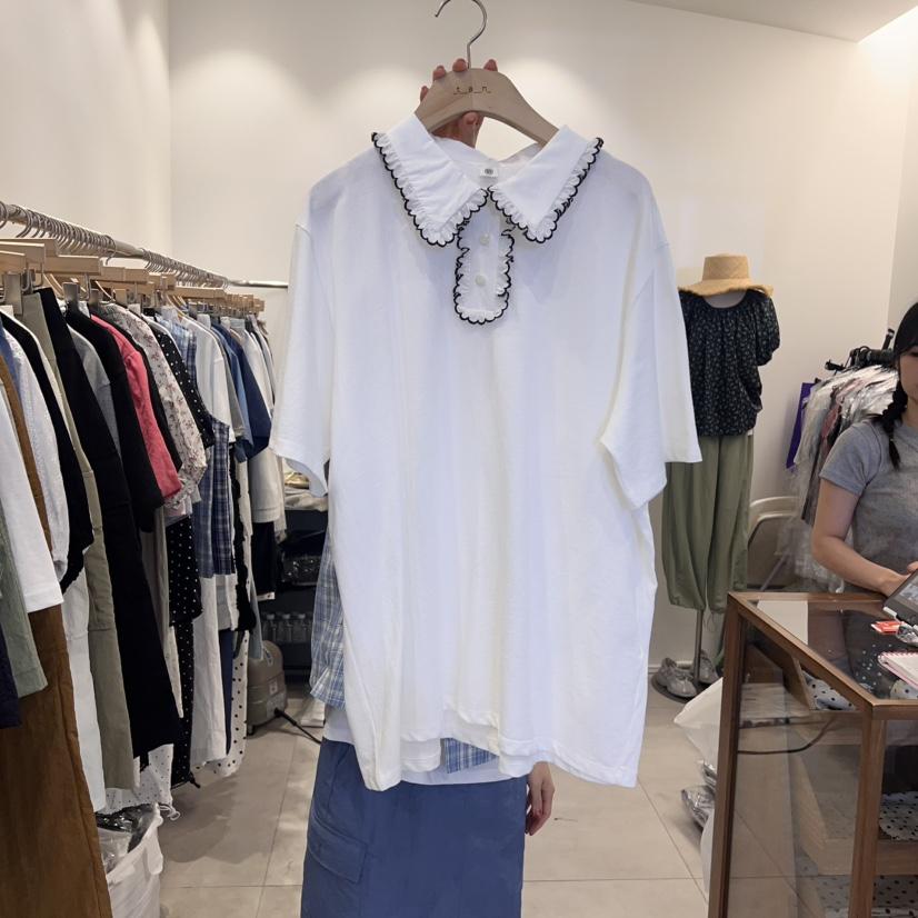 TAN&amp;COMO韓國直郵㊣東大門實拍女裝新品人氣休閑T恤刺繡tan-COMOT恤