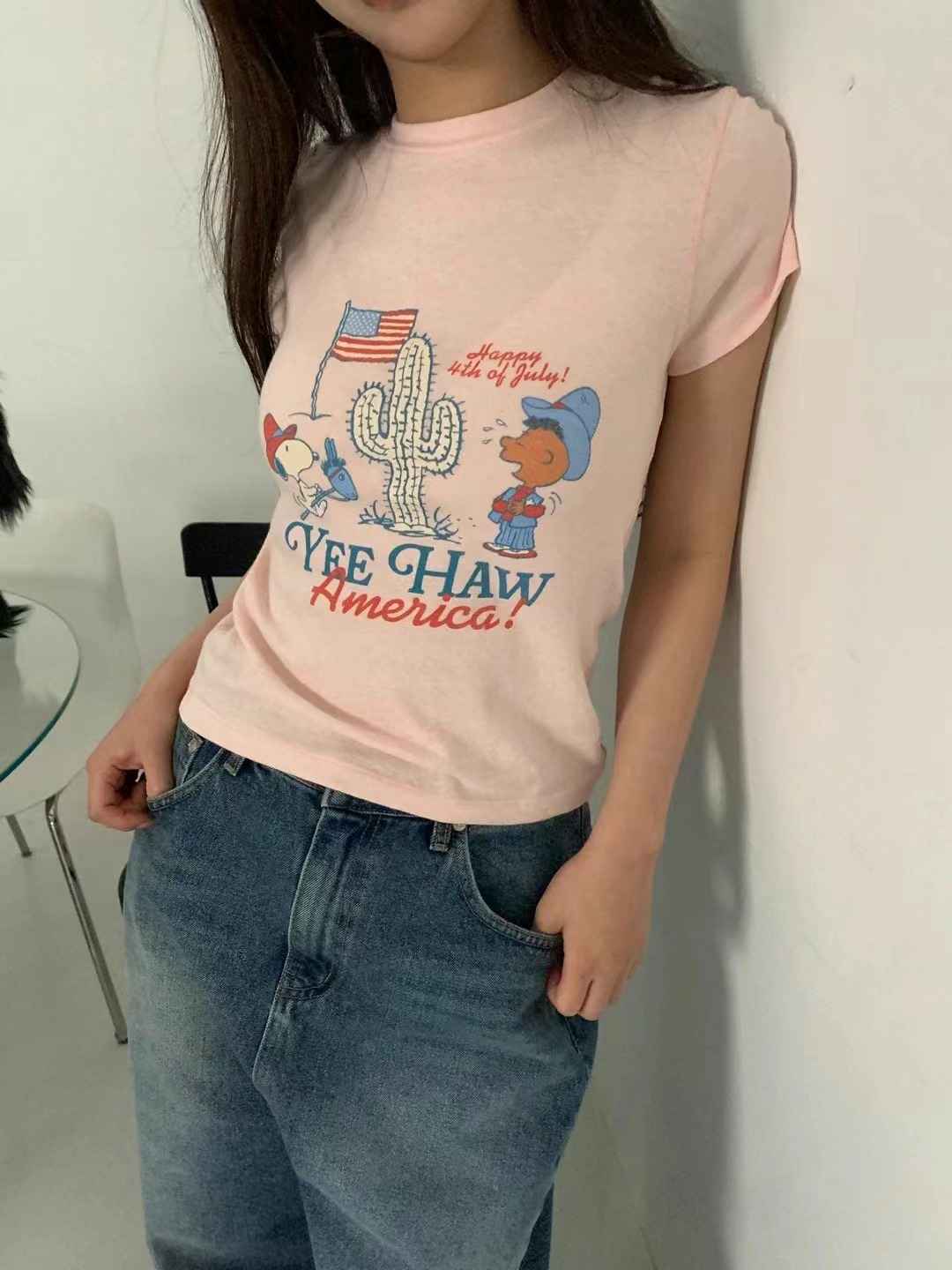 FORMAL直郵韓國代購㊣女裝新品25春夏休閑時尚推薦T恤史努比FORMALT恤