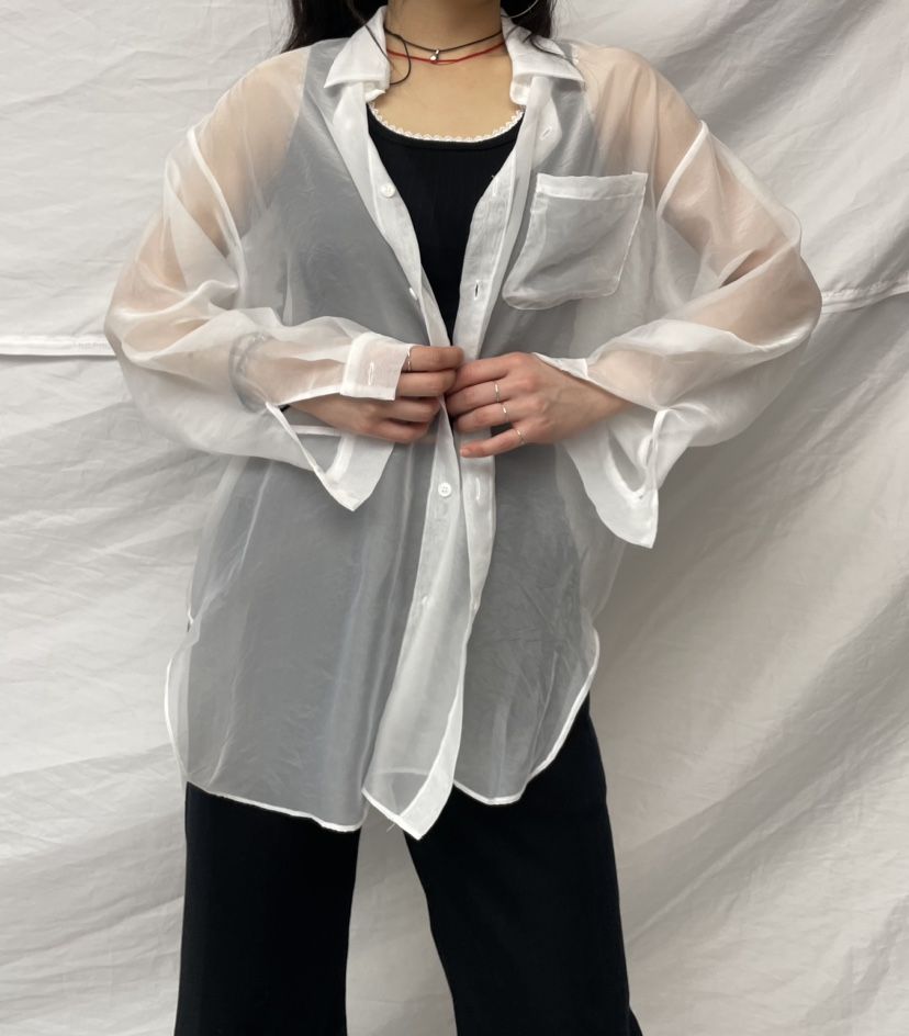 PAIRING東大門代購女士新款熱賣時尚襯衫蕾絲衫不含內搭透明PAIRING襯衫/蕾絲衫