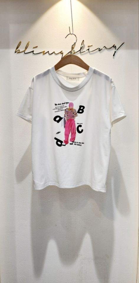 RICO韓國直郵女裝新款職業推薦熱賣25春夏時尚休閑真品人氣T恤bling bling/RICOT恤