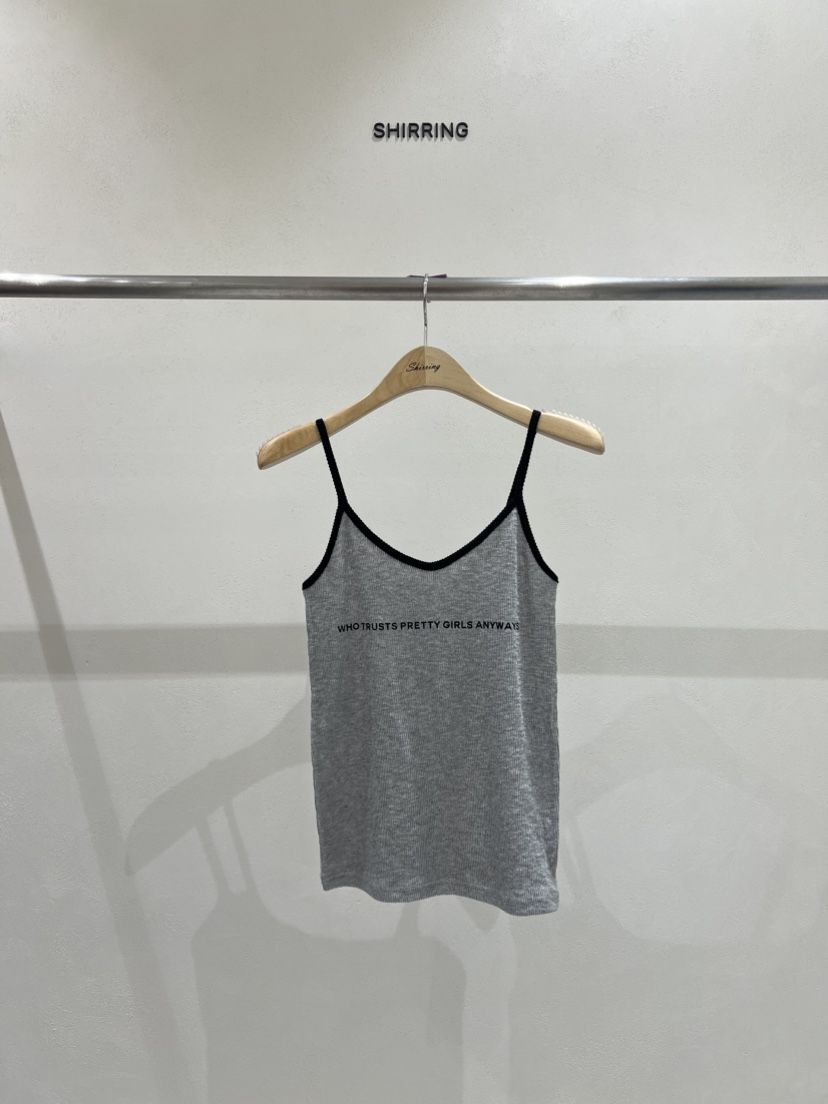 SHIRRING東大門實拍女士新品休閑推薦25春夏職業時尚吊帶背心SHIRRING吊帶/背心