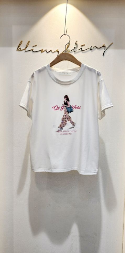 RICO韓國直郵女裝新品推薦真品職業人氣熱賣時尚休閑25春夏T恤bling bling/RICOT恤