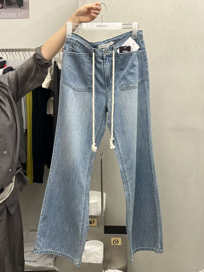 LONDON FLAT東大門代購女士新品熱賣休閑人氣牛仔褲喇叭形LONDON FLAT牛仔褲