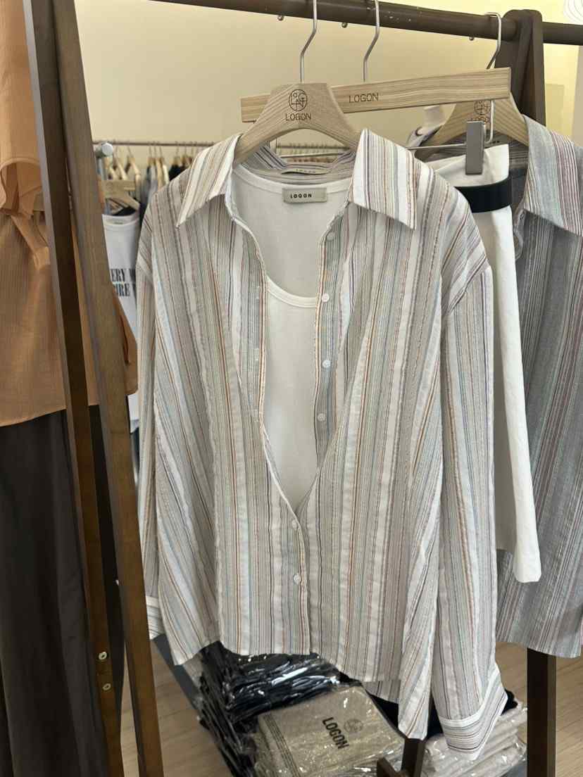 LOGON東大門實拍女士新品職業時尚休閑25春夏真品襯衫蕾絲衫LOGON襯衫/蕾絲衫